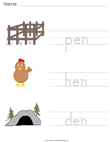 Write Hen and Pen