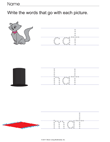 CVC Words - Hat, Cat, Mat