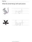 CVC Words - bat, rat