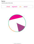 Chord, Segment, Arc and Sector