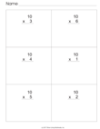 Multiplication By 10 - Vertical