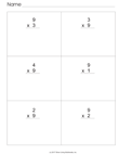 Multiplication By 9 - Vertical