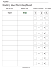 Spelling Recording Sheet