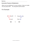 Associative Property of Multiplication