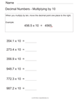 Multiply Decimals By 10