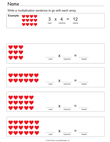 Multiplication with Arrays of Hearts