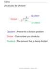 Vocabulary for Long Division