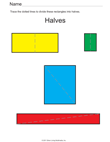 Divide Rectangles Into Halves