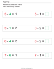 Related Subtraction Facts