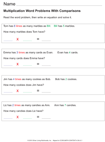 Multiplication Comparison Word Problems