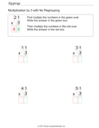 Multiplication By 3 With No Regrouping