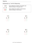 Multiplication By 7 With No Regrouping