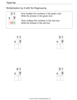 Multiplication By 9 With No Regrouping