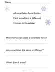 Snowflake Reading Comprehension